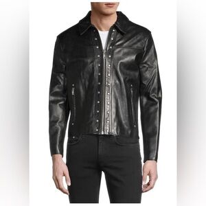 BLK DNM Studded Leather Jacket Black Mens Size M Medium